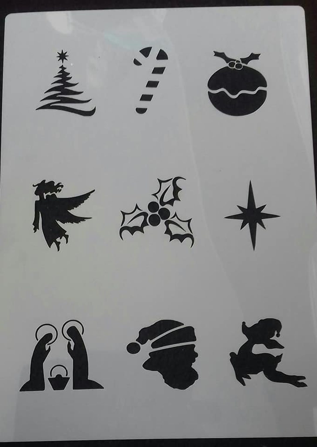 Christmas Face Paint Stencils Sheet Set Candy Cane Reindeer Etsy UK