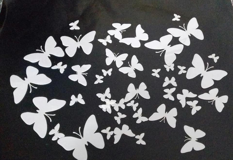 10 - 100  butterfly Cut Out Shape Craft decoration Mylar plastic laser butterflies insect confetti embellishment