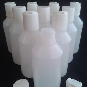 100 ml bottle + disc top lid   clear plastic  ideal craft / cosmetics / travel / hobby