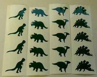 20 x dinosaur mixed Hi-Viz stickers for helmet bike backpack car van cycle - shines in the light  Choose red orange green yellow