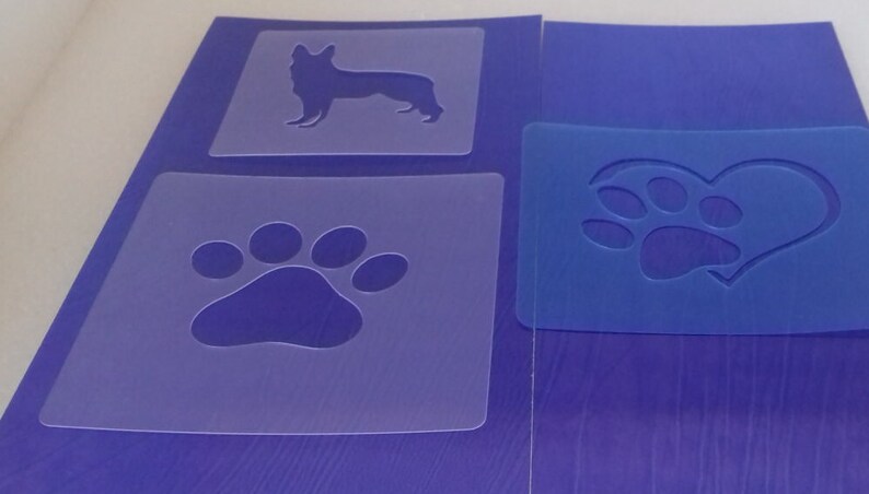 3 X Face Painting Stencils Dog / Dog Paw / Dog Paw in Heart Face ...