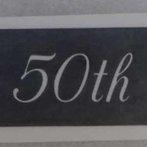 10 - 100 plantillas número 50 para grabar en cristal aniversario/cumpleaños brillante para regalo especial boda favor