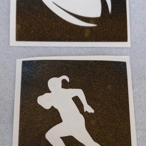 20 - 100  Rugby ball & lady player  mixed stencils for glitter tattoos / airbrush / face painting  6 nations