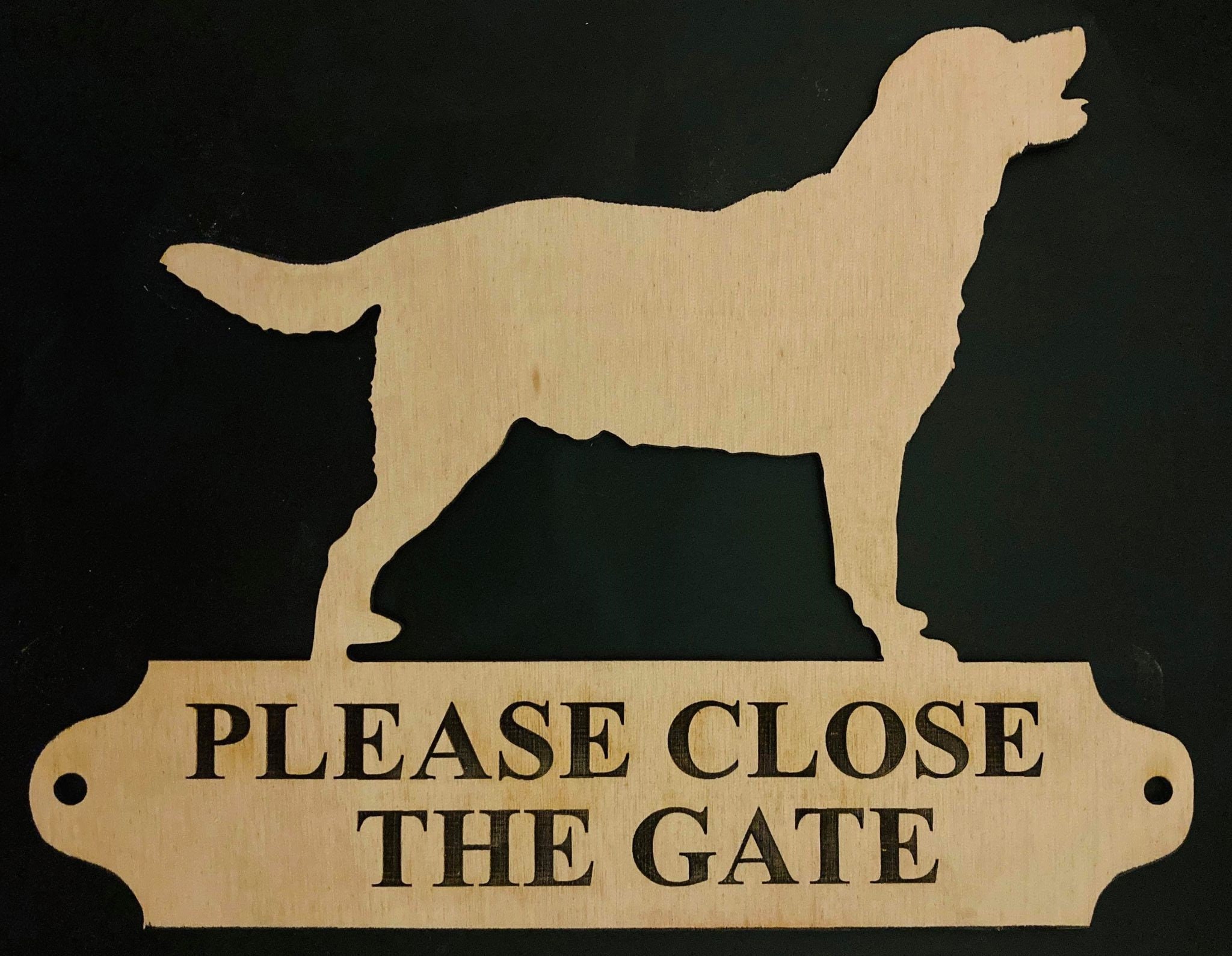 ラブラドール/レトリバーの犬の看板 3 mm 木製 特注品 当店で製作 門を