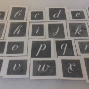 Stencil per lettere minuscole di piccolo alfabeto per vetro di incisione Lettere miste 26 - 300