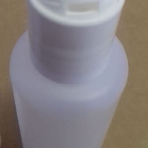 60 ml bottle + disc top lid   clear plastic  ideal craft / cosmetics / travel / hobby
