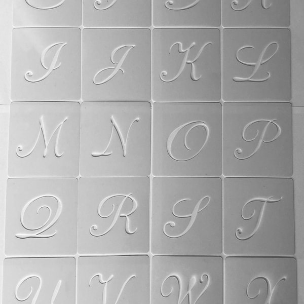 Grandes lettres majuscules de l'alphabet de 5 cm de hauteur A - Z pochoirs en plastique pour l'artisanat Mylar 350 microns en plastique