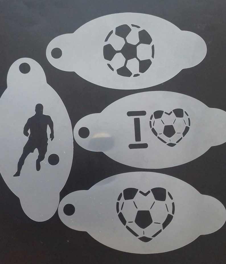 Football Face Painting Stencils 4 Designs Reusable England Etsy
