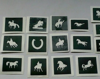 Horse themed mini small stencils  - pick as many as you want from drop down menu  horses ponies dressage pony