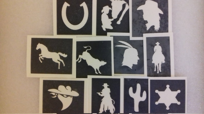30 X Vaquero E Indio Temáticas Plantillas Para Tatuajes Del Etsy