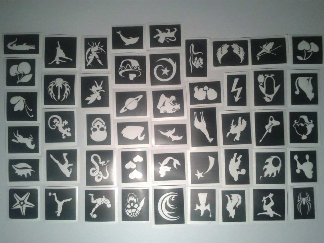 50 Tattoo Stencils for Glitter Tattoos / Body Art Seconds / off Cuts - Etsy