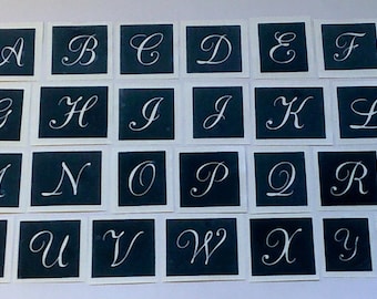 Large 1.5&quot; Alphabet capital letter stencils for etching glass Mixed letters 26 - 300