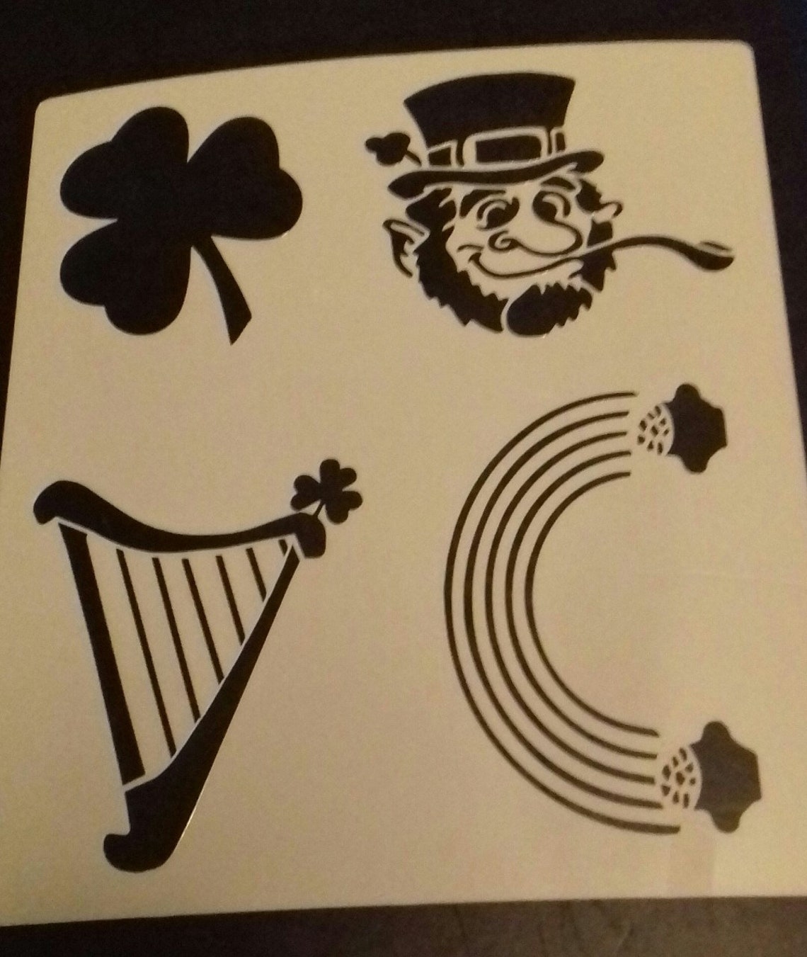 Ireland Theme Wall / Card Decor Stencil Leprechaun Rainbow Etsy