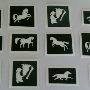 Paardenthema stencils voor etsen op glazen (gemengde) hoefijzerpony