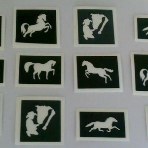 Horse themed stencils for etching on glass (mixed) horseshoe pony