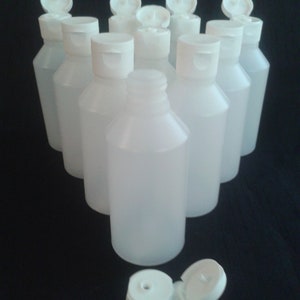 Flacon de 50 ml + flip top couvercle en plastique transparent idéal artisanat / cosmétique / Voyage / passe-temps