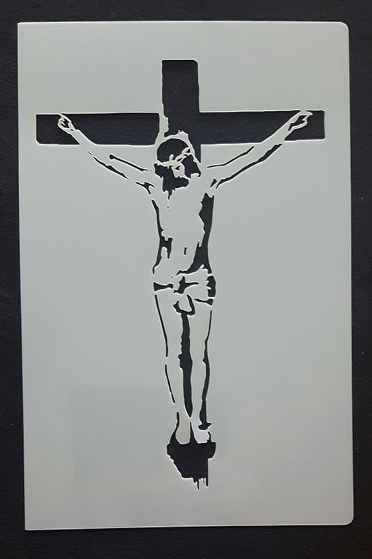 Jesus Christ on the Cross Stencil Sheets for Wall & Greeting Card ...