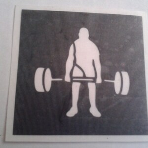Gewichtheffen stencils voor etsen op glas hobby craft gift glaswerk Rio 2016 Olympische Spelen Sportspeler