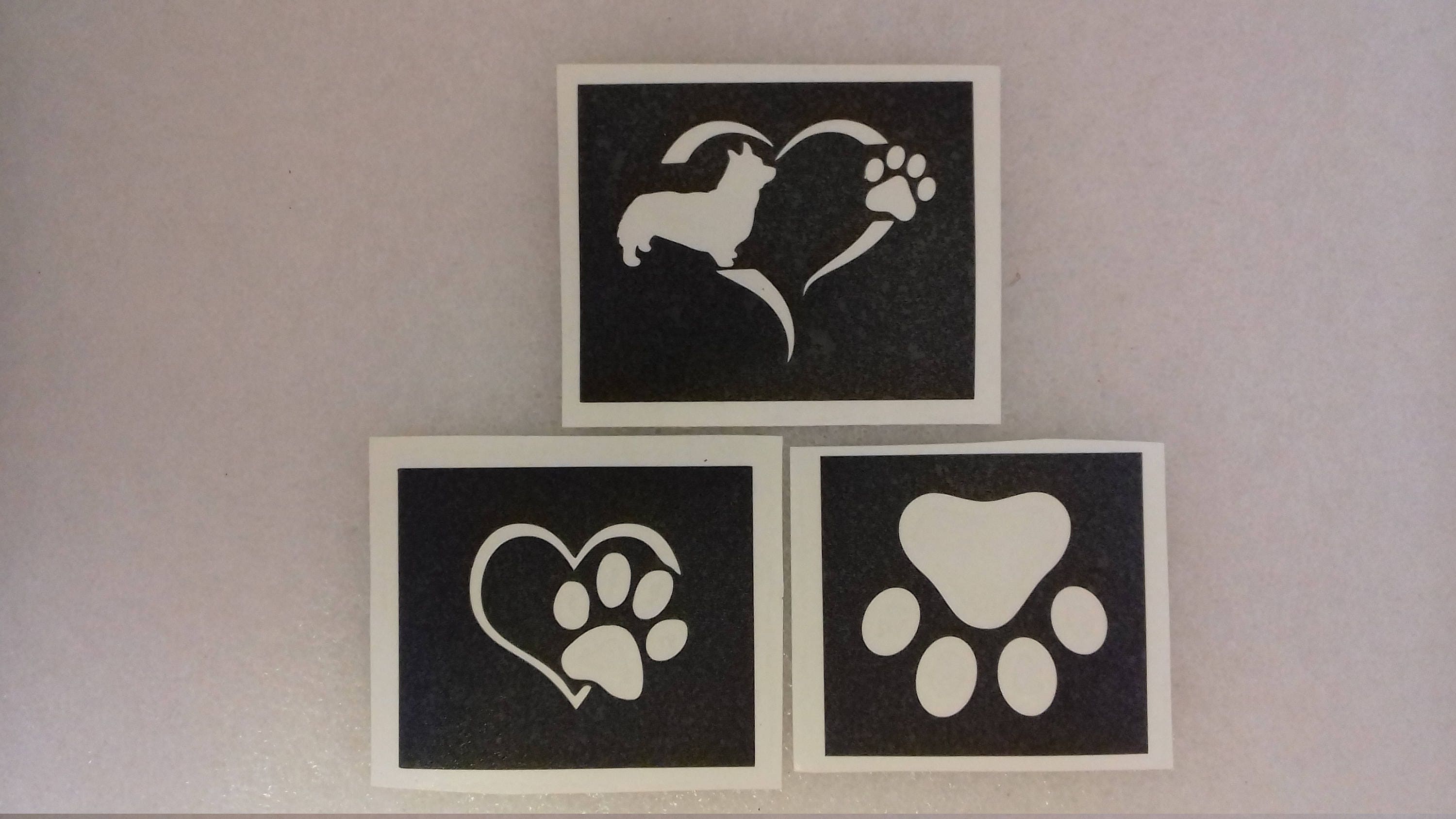 Dog Paw stencil mix 3 designs for glitter tattoos / airbrush | Etsy