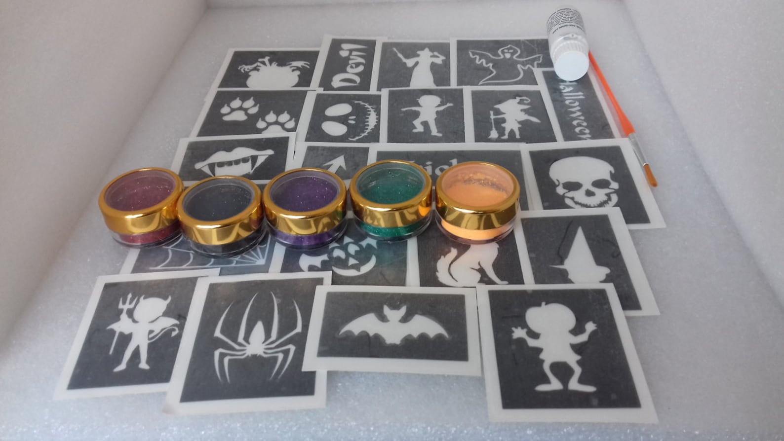 Halloween Glitter Tattoo Set Including 60 Stencils 5 Glitter Etsy