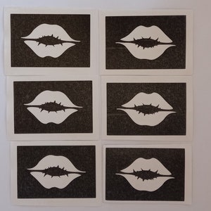 20 - 100 Lips stencils for temporary glitter tattoos / airbrush / craft embellishment projects