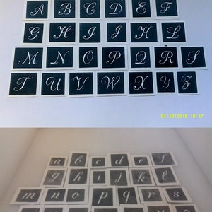 Kleine kleine letters &hoofdletter stencil (mix) voor het etsen van glas alfabet 1 "hoog