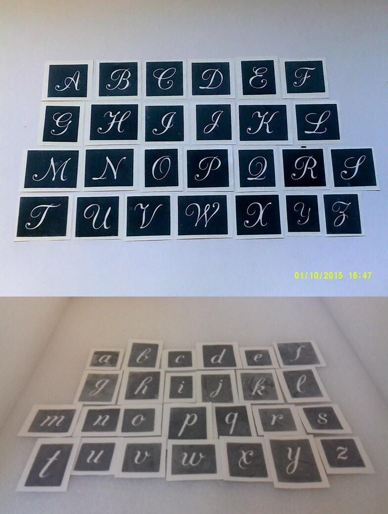 Small Lower Case &amp; Capital Letter Stencil mix for Etching | Etsy UK