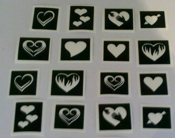 Heart Stencils for Etching on Glass mixed Special Occasion Craft Hobby  Glassware Gift Present Valentines Love 
