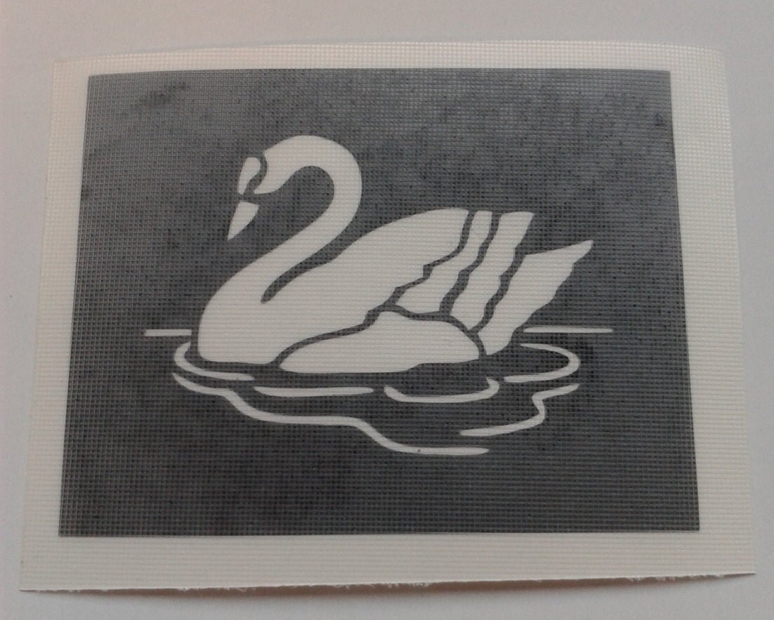 Swan on water stencils for etching on glass river bird glassware  