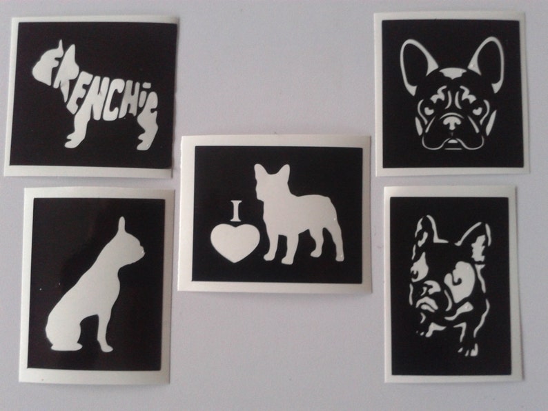 10 100 Mixed French Bulldog Stencils for Etching on Glass Etsy