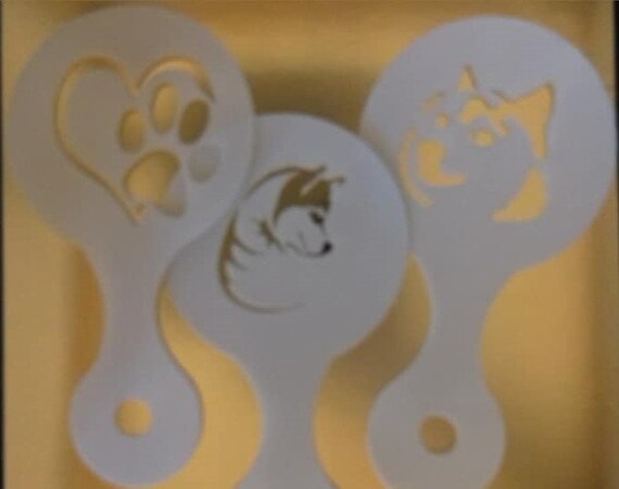 Labrador Retriever /& dog paw in heart coffee cup cappuccino stencils reusable many times present gift fundraising