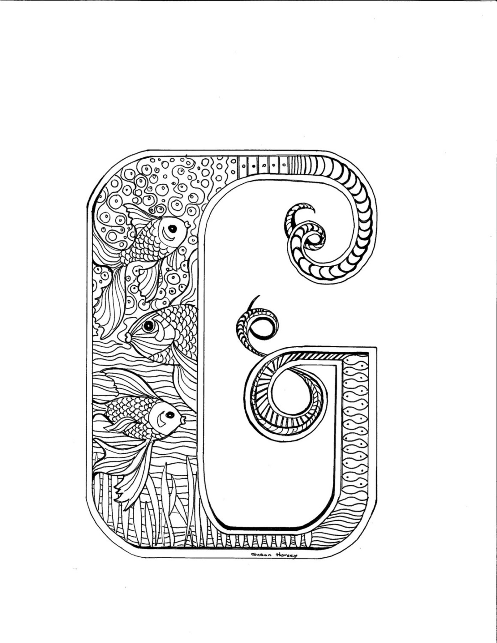 WHIMSICAL Letters to Illuminate or Color | Etsy