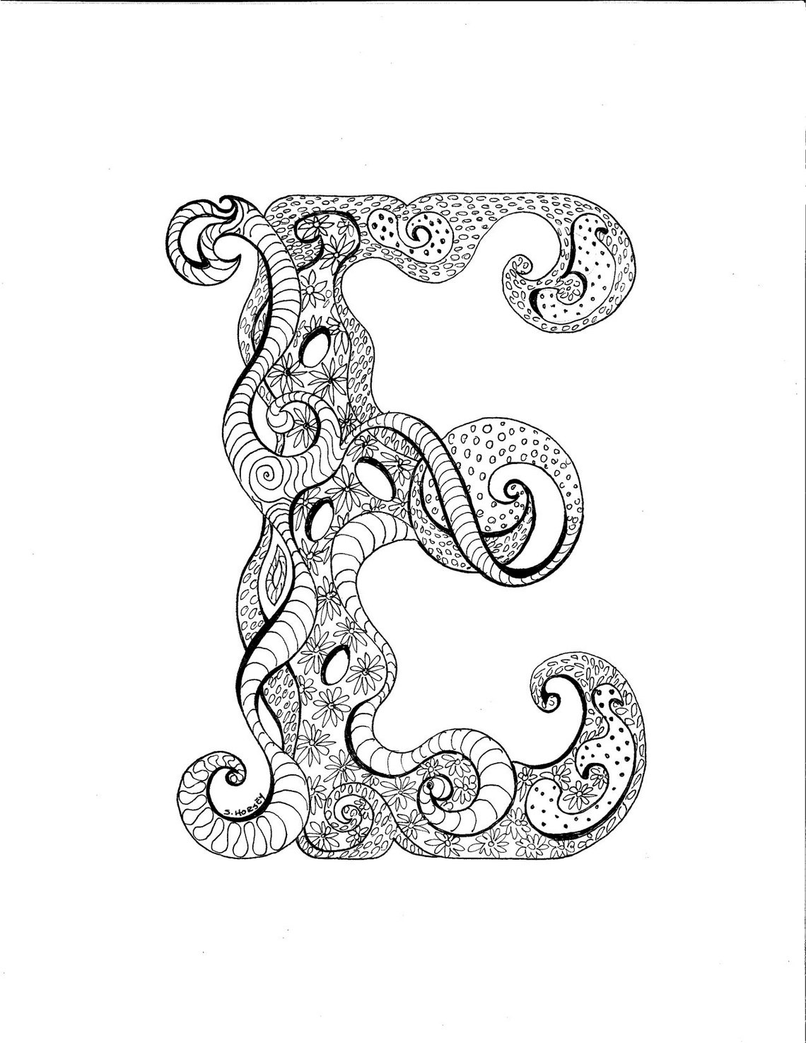 WHIMSICAL Letters to Illuminate or Color | Etsy