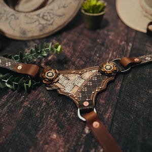 MOUSM Western Leather Headstall And Breast Collar Tack Set For Horses