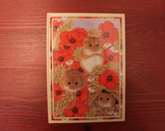 Vintage Address Book Mice and Poppies Ann Mortimer Artist NOS New Old Stock