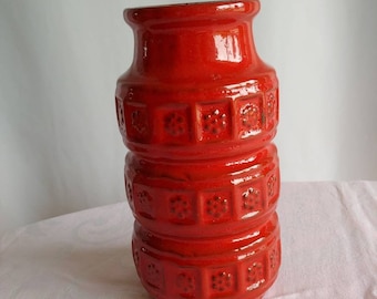 60s mcm German vase mid century modern numbered red