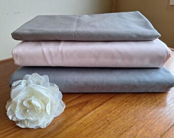Organic Cotton Poplin Fabric, Solid Colors - 1 Meter