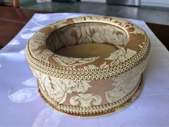 Glass and Brocade Fabric Box