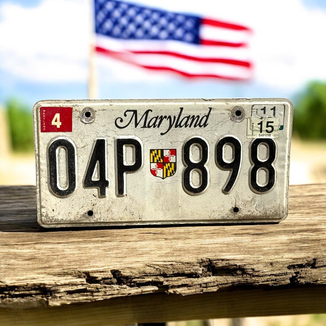 Vintage 2015 Maryland License Plate – Embossed Metal Auto Tag, Shield ...