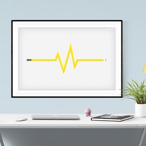 EKG Bleistift Poster