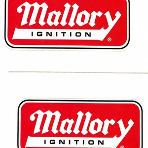 Mallory Racing Decals Stickers 6&quot; Long Size Set of 2