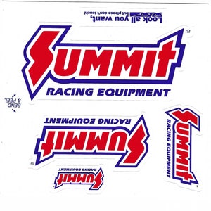 Summit Racing Decal Sticker Sheet of 5 Vintage