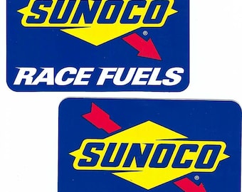 Sunoco Racing Decals Sticker 4 Inches long by 3 Inches high Vintage Set of 2