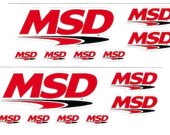 MSD Racing Decal Sticker Sheet of 6 Set of 2