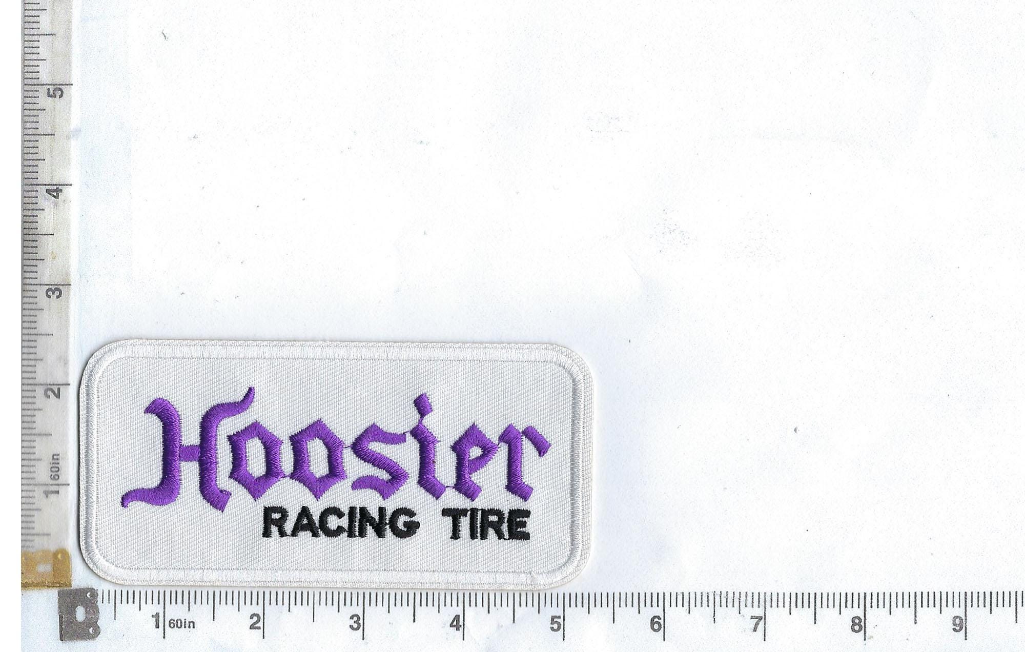 Parches Bordados Hoosier De Neumáticos De Carreras | Plancha Y Cosido | 4,5x2,3 Cm