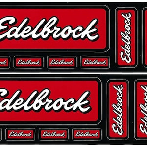 Edelbrock Racing Decal Sticker Sheet of 7 Vintage Set of 2