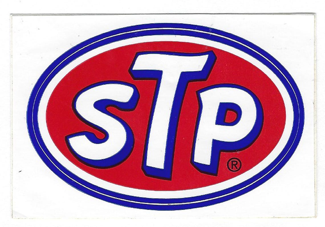 Satp Sticker STP Racing Decal Sticker 3.25 Inches Long by 2.25 Inches High Vintage ...