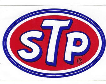 STP Racing Decal Sticker 3.25 Inches long by 2.25 Inches high Vintage Single From the 80's