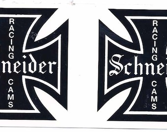 Schneider Cams Iron Cross Racing Decal Sticker 5 Inch Long Size Set of 2