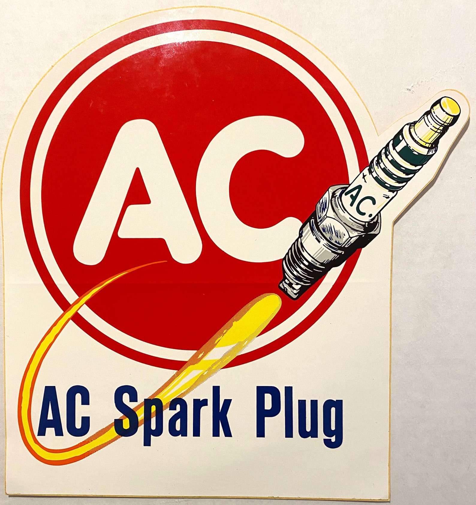 AC Spark Plug Racing Decal Sticker Vintage Vinyl Large Etsy